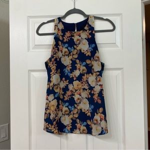 J. Crew Multi Floral High Neck Silk Top sz 6